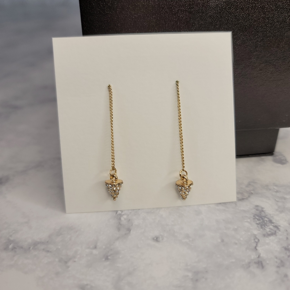 Gold Triangle Drop Earrings